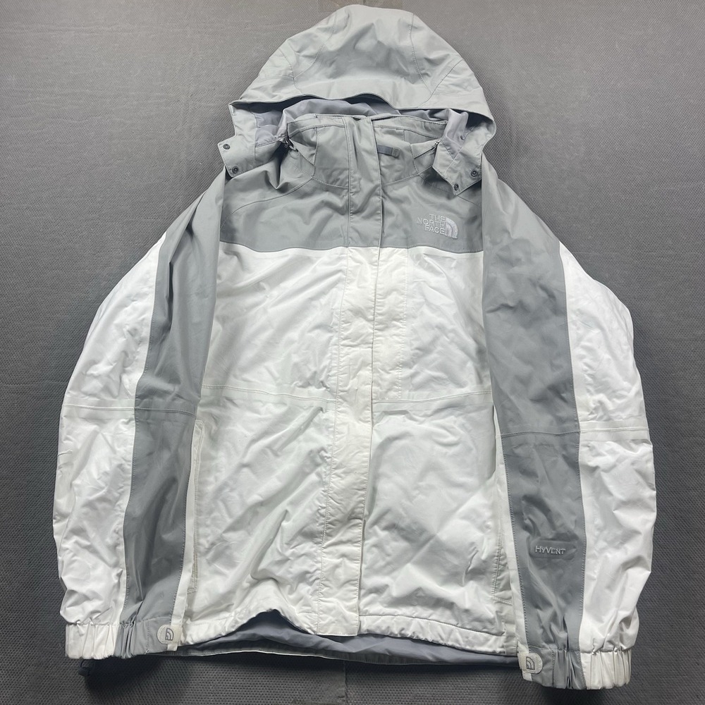 The North Face Jacket Womens XL Dryvent Gray Nylon Full Zip‎ Hooded Outdoor Coat